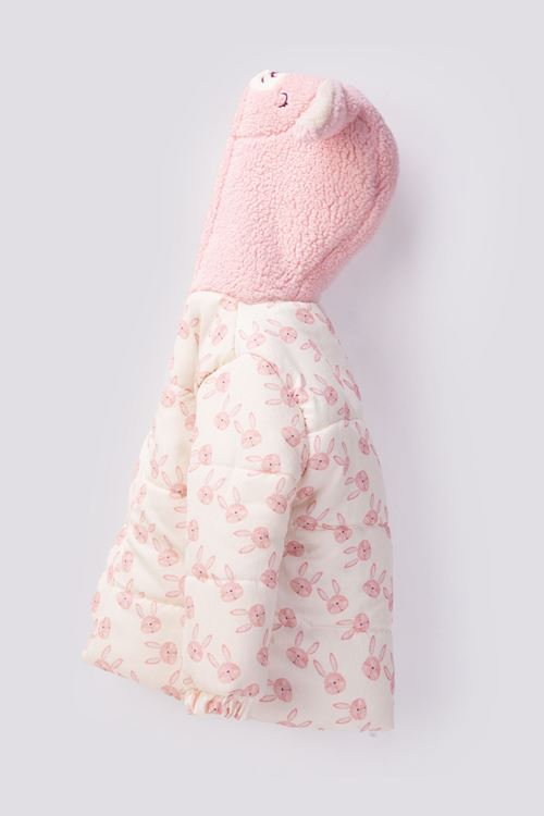 2-6 Yaş Rabbit Pink Kız Çocuk Mont-Pembe