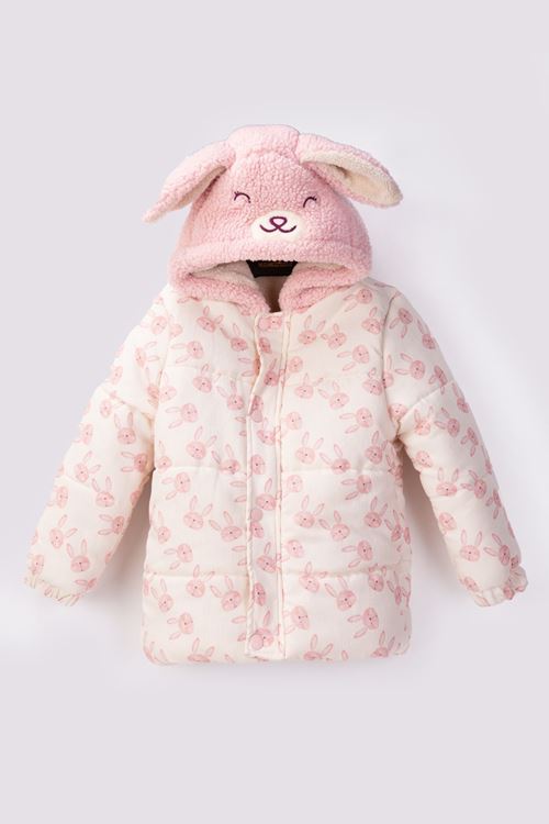 2-6 Yaş Rabbit Pink Kız Çocuk Mont-Pembe
