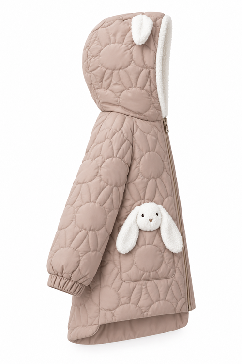 2-6 Yaş Rabbit Kukuule Kız Çocuk Mont-Mocca