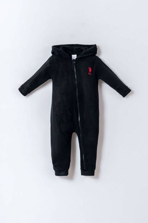 9-36 Ay Lisanslı Us Polo Assn Erkek Bebek Tulum-Siyah