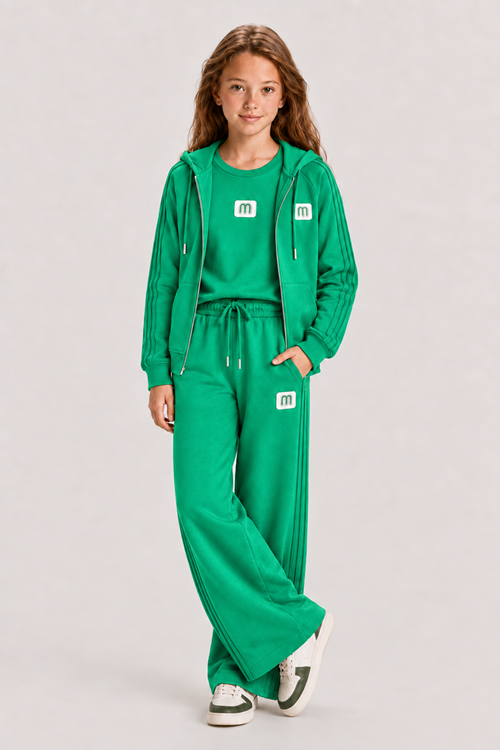 9-15 Yaş Luxery Colorce Kız Çocuk 3'Lü Takım-Benetton Yeşil