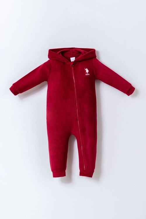 9-36 Ay Lisanslı Us Polo Assn Erkek Bebek Tulum-Bordo