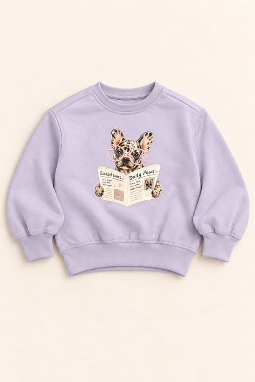 4-14 Yaş Daily Paws Kız Çocuk Sweat-Lavanta