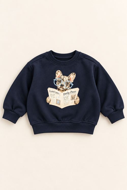4-14 Yaş Daily Paws Kız Çocuk Sweat-Lacivert