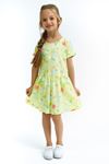 3-9 Yaş Peach Kız Çocuk Elbise - Yeşil 
