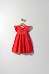 1-5 Yaş Puantiyeli Kız Çocuk Elbise - Kırmızı