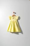 1-5 Yaş Puantiyeli Kız Çocuk Elbise - Sarı