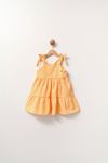1-5 Yaş Pötikare Kız Çocuk Elbise - Sarı