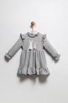 2-5 Yaş Rabbit Kız Çocuk Elbise - Gri