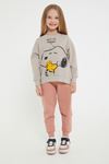 2-15 Yaş Lisanslı Snoopy Peanuts Kız Çocuk Eşofman Takım - Kum