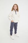 2-15 Yaş Cotton Soft Kız Çocuk Eşofman Takım - Ekru