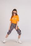 10-15 Yaş Zebra Design Kız Çocuk Takım -Turuncu
