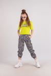 10-15 Yaş New Zebra Design Kız Çocuk Takım -Yağ Yeşili