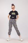 10-15 Yaş All Star Zebra Design Kız Çocuk Takım -Siyah