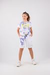 10-15 Yaş Origınal Batik Kız Çocuk Şortlu Takım -Lila