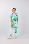 10-15 Yaş New Batik Kız Çocuk T-Shırt -Yeşil