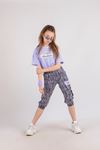 10-15 Yaş Zebra Design Kız Çocuk T-Shırt -Lila