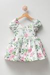  2-5 Yaş Garden Flower Kız Çocuk Elbise -Beyaz
