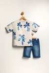 6-9 Yaş Summer Palm Erkek Çocuk Takım -Gri