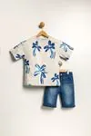 6-9 Yaş Summer Palm Erkek Çocuk Takım -Gri