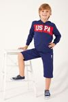 4-15 Yaş Lisanslı Us Polo ASSN Erkek Çocuk Takım -Lacivert