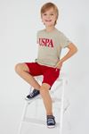 4-15 Yaş Lisanslı Us Polo ASSN Erkek Çocuk Takım -Bej