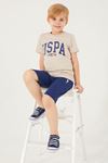 4-15 Yaş Lisanslı Us Polo ASSN Erkek Çocuk Takım -Bej