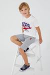 4-15 Yaş Lisanslı Us Polo ASSN Erkek Çocuk Takım -Beyaz