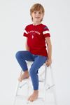 4-15 Yaş Lisanslı Us Polo ASSN Erkek Çocuk Takım -Bordo