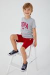 4-15 Yaş Lisanslı Us Polo ASSN Erkek Çocuk Takım -Gri