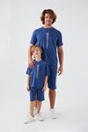 Baba Natural Cotton Erkek Kapri Takım -Mavi
