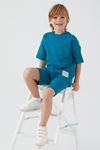 2-15 Yaş Cotton Set Erkek Çocuk Takım -Petrol