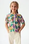 4-8 Yaş Pastel Rosabella Kız Çocuk Pantolonlu Takım -Lila