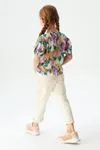 4-8 Yaş Pastel Rosabella Kız Çocuk Pantolonlu Takım -Lila