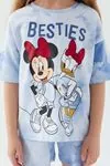 3-9 Yaş Lisanslı Minnie Mouse Kız Çocuk Takım -Mavi