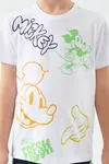3-9 Yaş Lisanslı Mickey Mouse Erkek Çocuk Takım -Beyaz