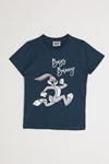 2-8 Yaş Lisanslı Looney Tunes Unısex Çocuk T-Shırt -İndigo