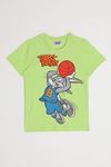 2-8 Yaş Lisanslı Looney Tunes Unısex Çocuk T-Shırt -Yeşil