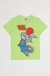 2-8 Yaş Lisanslı Looney Tunes Unısex Çocuk T-Shırt -Yeşil