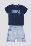 6 Aylık - 4 Yaş Lisanslı Us Polo Assn Erkek Bebek Takım -Mavi