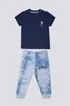 6 Aylık - 4 Yaş Lisanslı Us Polo Assn Erkek Bebek Takım -Lacivert