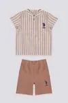 6 Aylık - 4 Yaş Lisanslı Us Polo Assn Erkek Bebek Takım -Bej