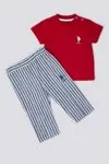 6 Aylık - 4 Yaş Lisanslı Us Polo Assn Erkek Bebek Takım -Kırmızı