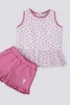 6 Aylık - 4 Yaş Lisanslı Us Polo Assn Kız Bebek Takım -Pembe