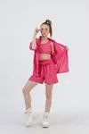 9-15 Yaş Miami Fashion Kız Çocuk 3'Lü Takım -Fuşya
