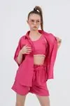 9-15 Yaş Miami Fashion Kız Çocuk 3'Lü Takım -Fuşya
