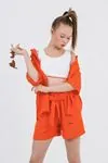 9-15 Yaş Miami Fashion Kız Çocuk 3'Lü Takım -Oranj