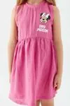 3-9 Yaş Lisanslı Minnie Mouse Kız Çocuk Elbise -Gül Kurusu