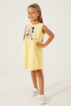 3-9 Yaş Lisanslı Minnie Mouse Kız Çocuk Elbise -Puding Sarısı