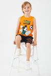 3-9 Yaş Lisanslı Mickey Mouse Erkek Çocuk Takım -Turuncu